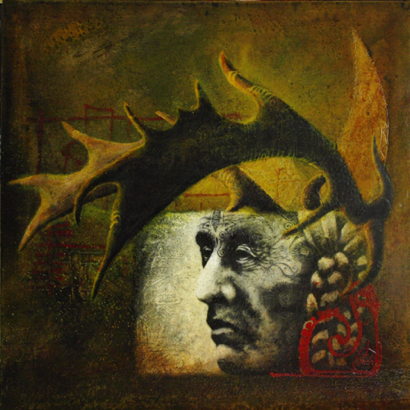 38 Pagan parts (100x100) Acryl op doek